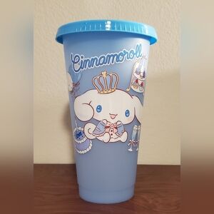 Blue Cute Cinnamoroll Plastic 24oz Color Changing Cup Tumbler Lid  Straw